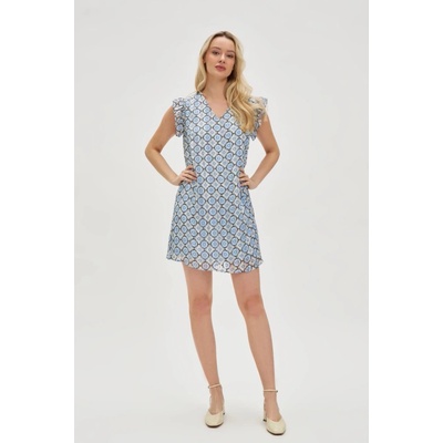 Marisse Moodo Women's Dress L-Su-4629 Blue modrá biela svetlomodrá
