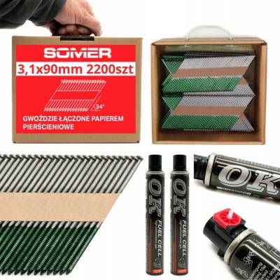 SADA Klince 3,1x90mm R +2 Plyny do klincovačiek IM90Ci IM90Xi COMBI Xi