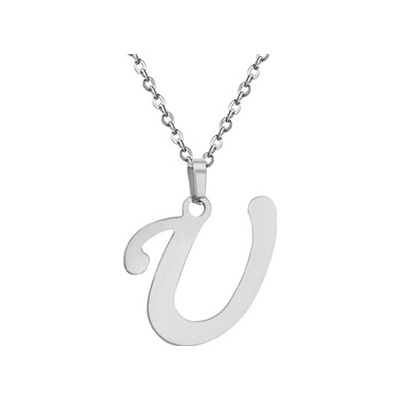 Šperky4U Ocelový řetízek s přívěškem iniciálou U OPD0012-U