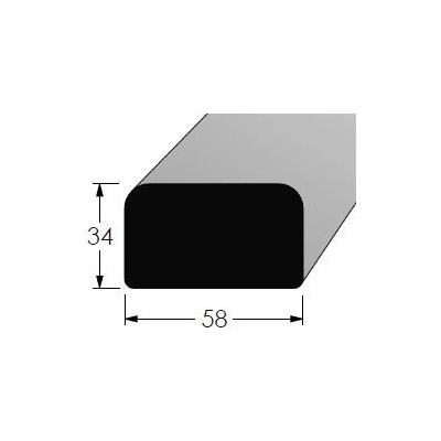 Lavičkový profil 58x34mm smrkový, délka 180cm