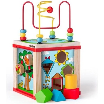 Woodyland Дидактическа малка куб с магически колела