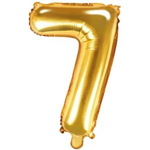 Party Deco Фолиев Балон Цифра, Златно, 35см - 7 (fb10m-7-019)