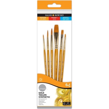 Daler-Rowney Simply Acrylic Brush Gold Taklon Synthetic Комплект четки 6 бр (216920600)