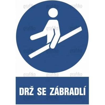 Grafiko | Drž se zábradlí - Text obrázku Drž se zábradlí, Materiál Hliník, Rozměr 297x210mm