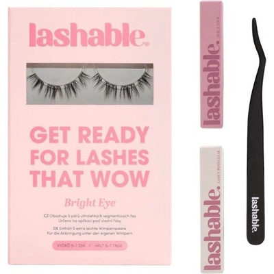Lashable DIY umělé trsové řasy Startovací Sada Bright Eye trsové řasy 9-14mm + Lepidlo na řasy 5g + Fixátor 5g + Aplikátor na řasy 1ks - vhodné pro citlivou pokožku – Zboží Dáma