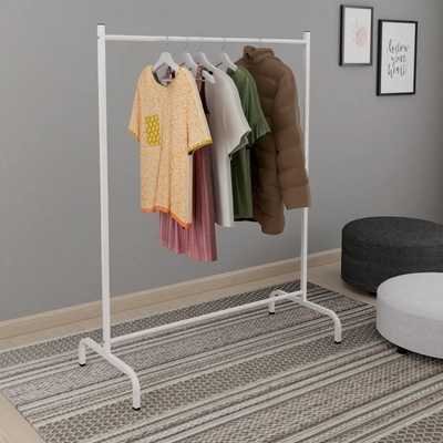 TopMebel Метална закачалка за под Silman TopMebel в бял цвят 104x48x137cm