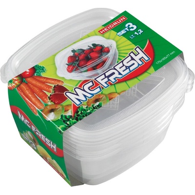 HEIDRUN Dóza na potraviny štvorec MC Fresh ll 3ks x 1,2L