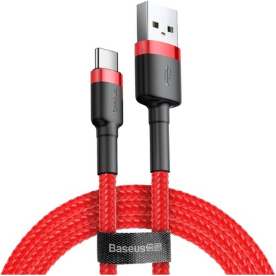 BOROFONE Baseus Cafule USB - A на USB - C кабел QC 3.0, 3A - 0, 5 м - Червен / Черен KP35153 (35153)