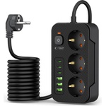 Tech-Protect 3 Plug + 6 USB 2 m Switch