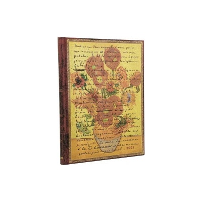 Paperblanks Van Gogh, Sunflowers Embellished Manuscripts Collection Ultra 12-Month Hardcover Dayplanner Elastic Band Closure Horizontal 2027