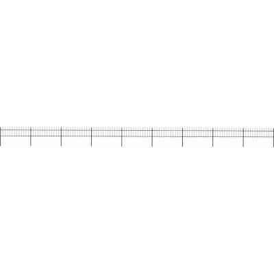 OMAXI Zahradní plot s kopím nahoře ocelový 1506 x 60 cm černý 710228
