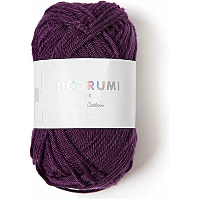 Rico Design Bavlnená háčkovacia priadza Ricorumi dk odtieň 020 tmavo fialová - 1 ks