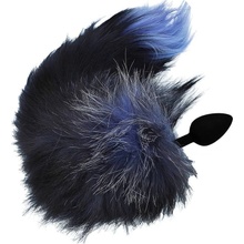 Lolo černý anální kolík s modro černým liščím ocasem