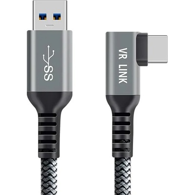 Mobilly кабел за Meta Quest 3, Quest 2, Oculus Link, USB-C 3.2 Gen 1/USB-A, дължина 7m, оплетен (USB3,2GEN1 to Type-C VR link)