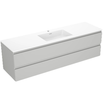 Mexen Orio шкафче за баня 160 см с мивка Otis, 2 чекмеджета, сив мат/бял мат - 91A10-16047-2-BFF62-W18M01 (91A10-16047-2-BFF62-W18M01)