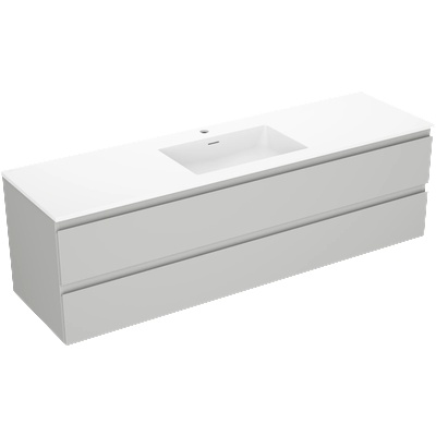 Mexen Orio шкафче за баня 160 см с мивка Otis, 2 чекмеджета, сив мат/бял мат - 91A10-16047-2-BFF62-W18M01 (91A10-16047-2-BFF62-W18M01)