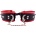 Rouge Leather Padded Ankle Cuffs Black on Red