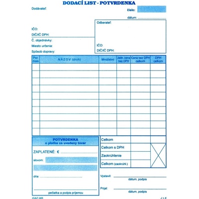 Igaz 65 Dodací list A5 s DPH s potvrd., samop.