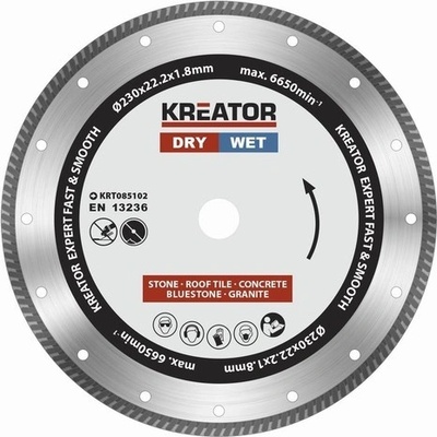 Kreator Diamantový kotouč celoobvodový 230 mm KRT085102
