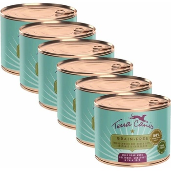 Terra Canis Grain-free Wild Boar with beetroot chestnut & chia seeds 6 x 200 g