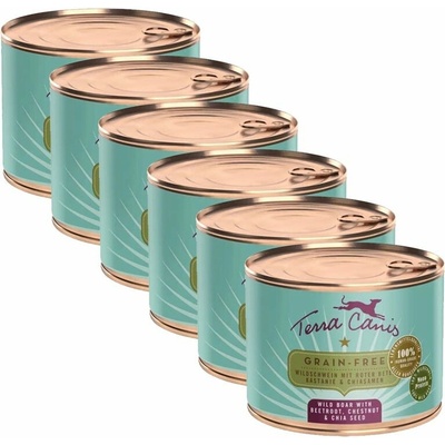 Terra Canis Grain-free Wild Boar with beetroot chestnut & chia seeds 6 x 200 g