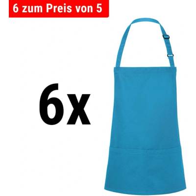 G.Gastro 6 ks Karlowsky Zástěra s laclem krátká Basic tyrkysová D9785646