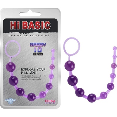 Анална броеница от 10 топчета, 30см. - Sassy Anal Beads Purple (CHISA00046)