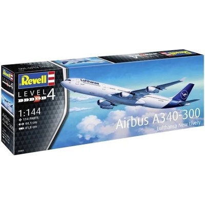REVELL Plastic ModelKit letadlo 03803 A340 300 Lufthansa New Livery 1:144