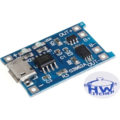 HWKITCHEN Micro USB nabíječka LiPol/Li-Ion 1A s ochranou HW367