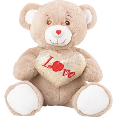 Амек Тойс Плюшена играчка Амек Тойс - Мече със сърце, бежово, 24 сm (030615-2)