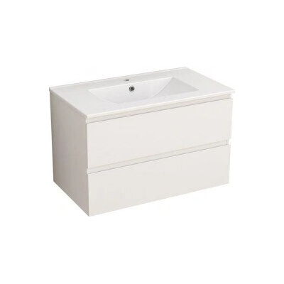 InterCeramic PVC шкаф за баня InterCeramic ALFIO 8045-50 - стенен, с керамична мивка и soft-close механизъм (ALFIO 8045-50)