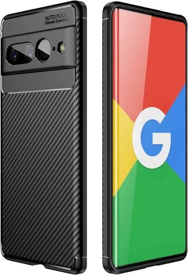 GKK Силиконов Калъф за Google Pixel 7 Pro, New Carbon Case, Черен (5901023019890)