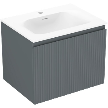 Mexen Rivel шкаф за баня 60 см с мивка Вела, 1 чекмедже, оребрен, графит мат/бял мат - 91A20-06047-1-BF66-W23M01 (91A20-06047-1-BF66-W23M01)