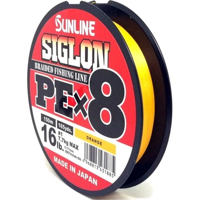 Sunline šnúra Siglon PEx8 Orange 150m 0,132mm