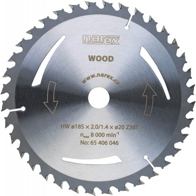 Narex 65406046 pilový kotouč 185x2,0/1,4x 20 Z36T Wood