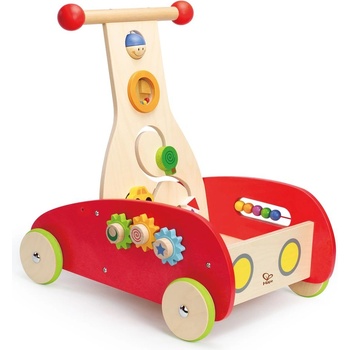 Hape Дървена количка за прохождане Hape - Със зъбни колела и сметало (H0370)