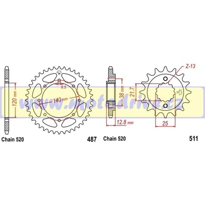 RK Racing Chain Řetězová sada Kawasaki KLX 650 C1-C4 93-96