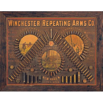 Plechová ceduľa Winchester Repeating Arms 32 cm x 40 cm