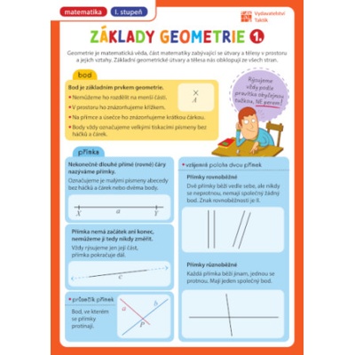 Přehledové tabulky MA: Základy geometrie 1. díl