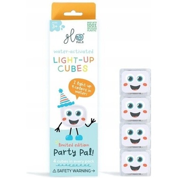 Glo Pals svítící senzorické kostky do vody vícebarevné Party Pal 4 ks