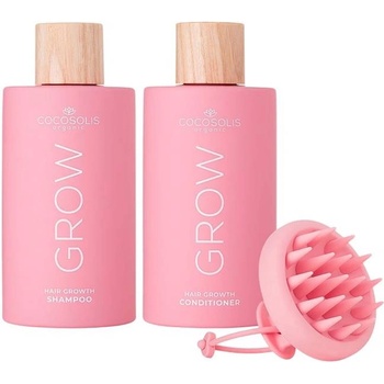 Cocosolis Комплект Grow - Шампоан и Балсам, 250 + 200 ml + Масажор