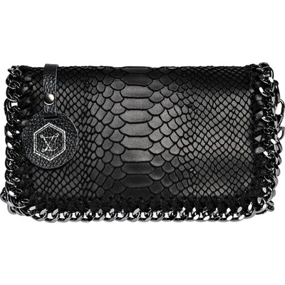 Luisa Vannini dámska kožená crossbody kabelka LV 8060 Nero