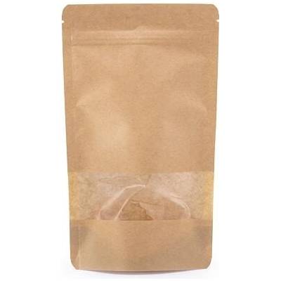 Doypack ZIP | kraft papír s okénkem obsah 250ml (110 × 185 + 65mm)