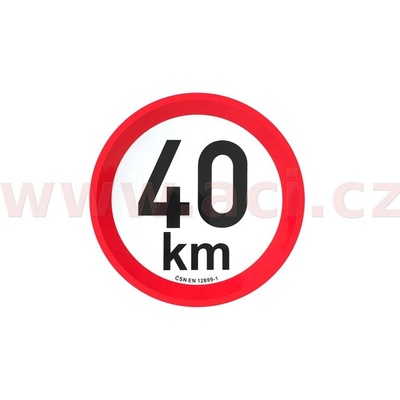 omezení rychlosti 40 km retroreflexní průměr 200 mm (na přívěsy) 9908002