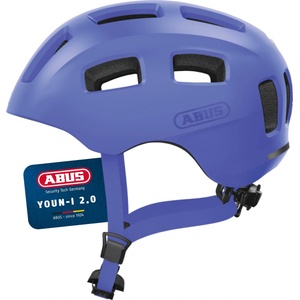 ABUS Youn-I 2.0 bicycle helmet - with light for children, teenagers and young adults - for girls and boys - mono blue, size S - 40157 (40157)