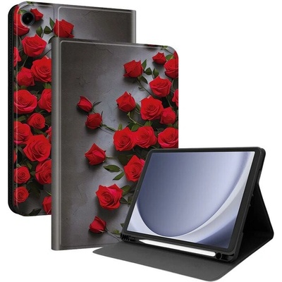 Vsechnonamobil 133265 ART Zaklápěcí pouzdro pro Samsung Galaxy Tab A9 / Galaxy Tab A11 RED ROSES