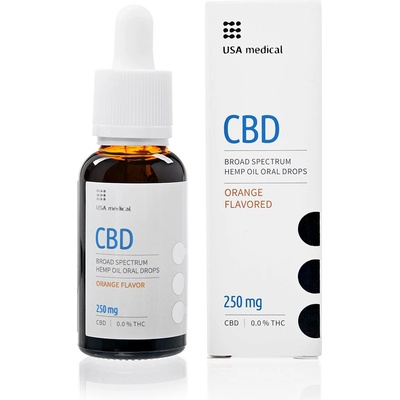 USA medical Oral Drops 250 mg CBD olej 30 ml