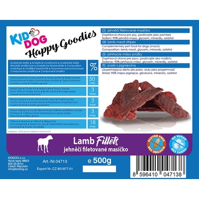 KidDog jehněčí filetované masíčko 500 g