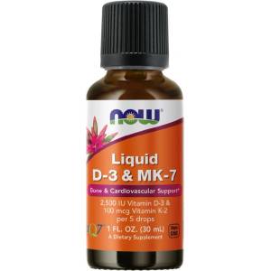 NOW NOW Liquid D-3+MK-7, 30 ml