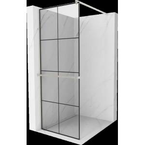 Mexen Kioto+ душ параван с рафт Walk-in 80 x 200 cm, черна решетка, четкан никел - 800-080-121-97-77 (800-080-121-97-77)
